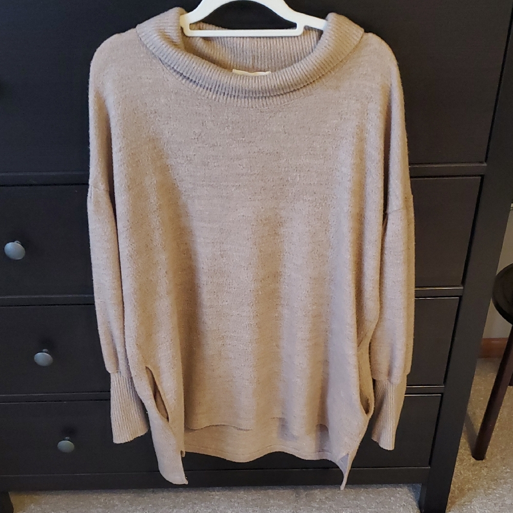 Cherish Tan Cowl Neck Sweater